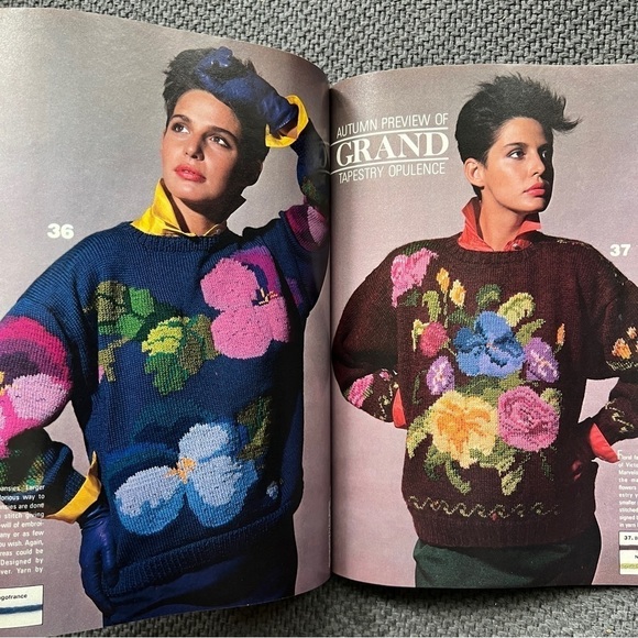 80s Vogue Knitting International Magazines Designer Knit Patterns Instructions - Picture 10 of 15